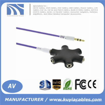 Alta calidad 3.5mm auricular multi del auricular Audio HUB Splitter 1 varón a 2 3 4 5 Puerto femenino con cable auxiliar Nuevo